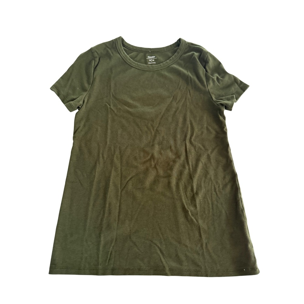 Old Navy Womens Olive Green Cotton Modal Blend Short Sleeve Crew Neck T-Shirt M